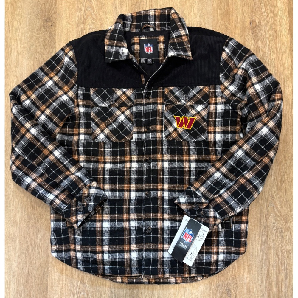 NWT Men's G-III 
 Washington Commanders Shirt Jacket - Small - Flannel Plaid